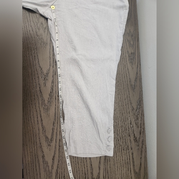 J Jill Linen Blend Crop Pants Womens Large Gray Lightweight Stretch - Picture 9 of 10